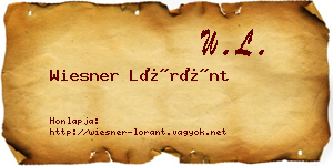 Wiesner Lóránt névjegykártya